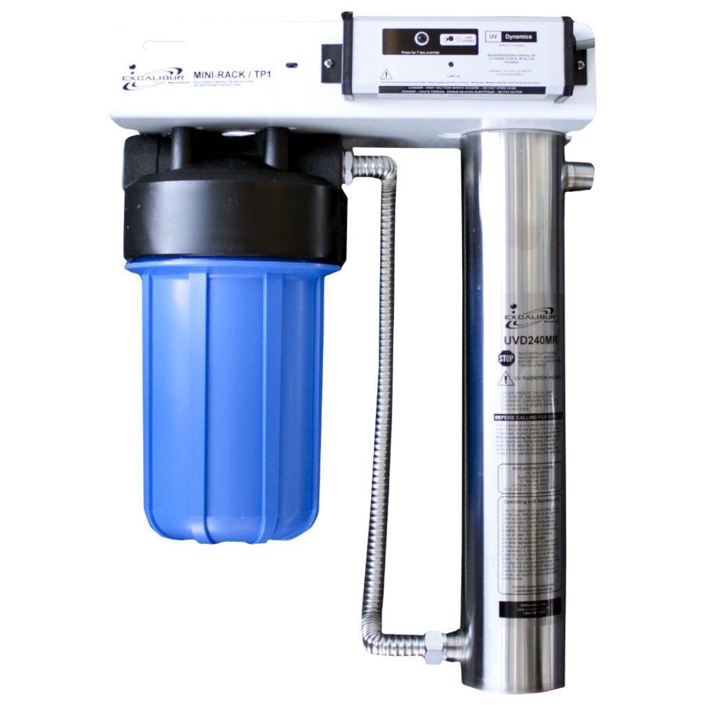 Excalibur UV Dynamics ultraviolet water sterilizer system with sediment pre-filter